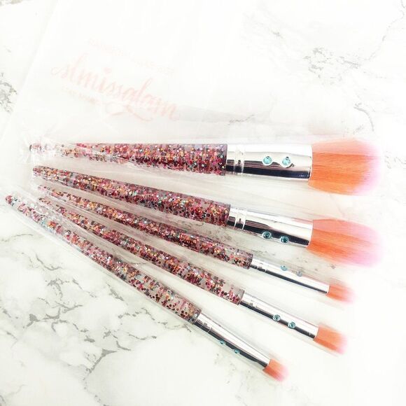 NIP SLMissGlam Rainbow Luxe Makeup Brush Set - Picture 4 of 8